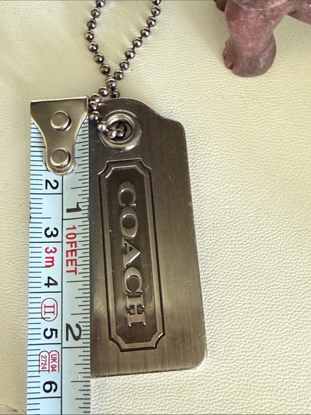 Coach large silver/ chrome metal hang tag - Picture 6 of 8